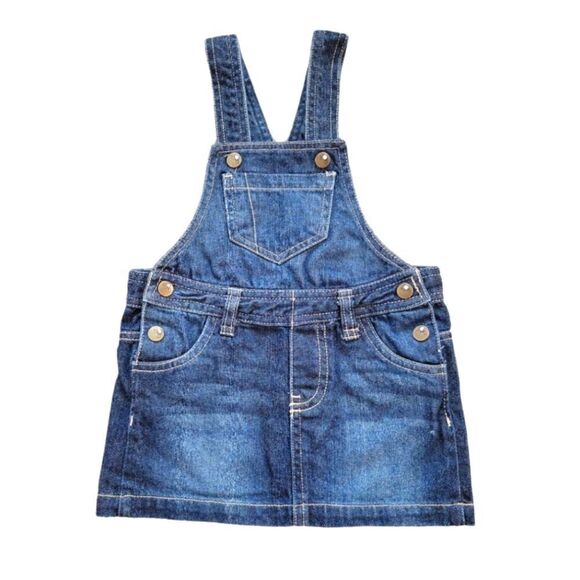 LN TOUGHSKINS DENIM OVERALL SKIRT SZ.3T - Picture 1 of 6